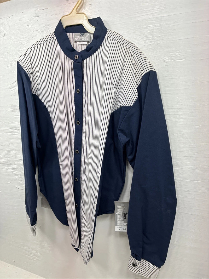 New Boys Cowboy Threads Blue White Long Sleeve Button Up Large DD-5