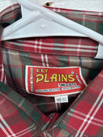 New Men’s ELY Plains Red Plaid Long Sleeve Pearl Snap 14.5 X 33 Small AA-94