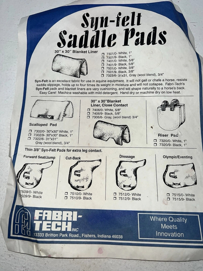 New White Fabri-Tech Wither Lifter Pad 1” KK-601