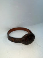 New Brown Genuine Leather Double S Tooled Fish 26” Belt #3012802 JJ-145