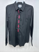 New Women’s Country Charmer Black Designed Long Sleeve Pearl Snap Medium YY-103
