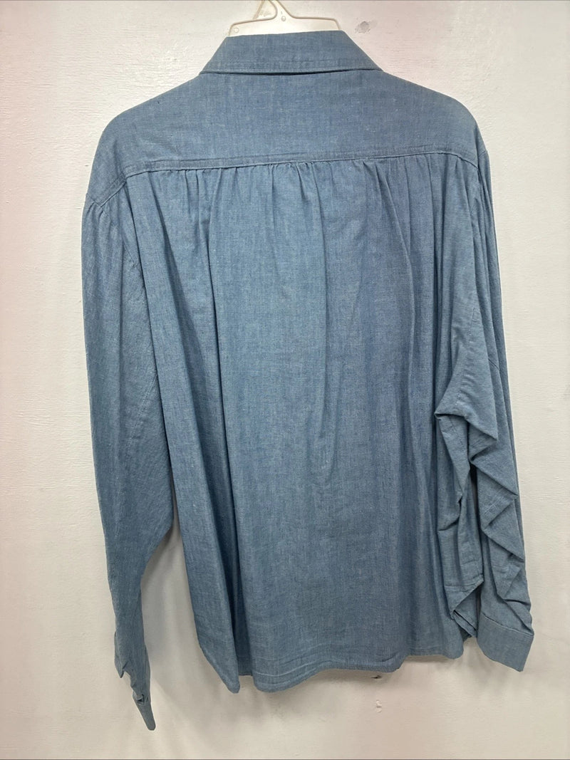 New Women’s Pioneer Wear Blue Long Sleeve Button Up Size 12 KK-107