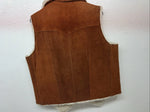 New Women’s Steerbrand Orange Leather Wool Vest XL Q-601