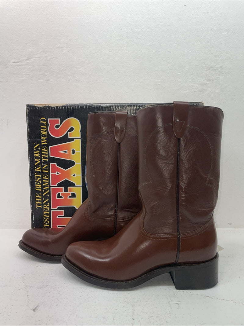New Men’s Brown Texas Brand Cowboy Boots. 8311 9.5 9 1/2 D. 6-58