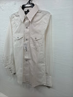 New Kids White Horse White Long Sleeve Pearl Snap Large CC-102