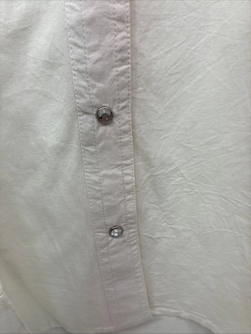 New Women’s Cumberland White Gem Long Sleeve Pearl Snap 3XL GG-89