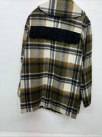 New Women’s Green Tregos Westwear Fringe Plaid Jacket 12 RR-28