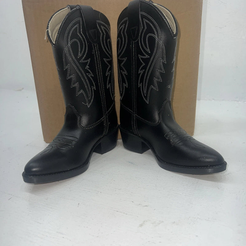 New Children’s Black Bronco Cowboy Boots. 10.5 10 1/2 D C1890. 24-60