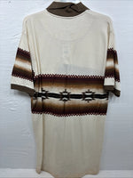 New Men’s Cumberland Brown Western Design Short Sleeve Polo Medium K-50