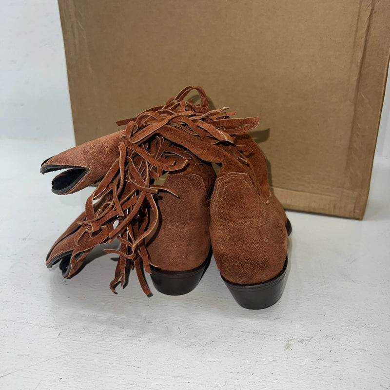 New Women’s brown With Fringe Kenny Rodger’s Cowboy Boots. 5.5 5 1/2 M. 20-47