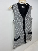 New Women’s Western Heritage Black White Show Vest Button Up Size 14 YY-112