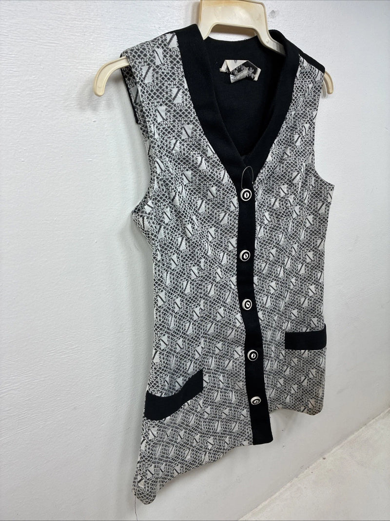 New Women’s Western Heritage Black White Show Vest Button Up Size 14 YY-112