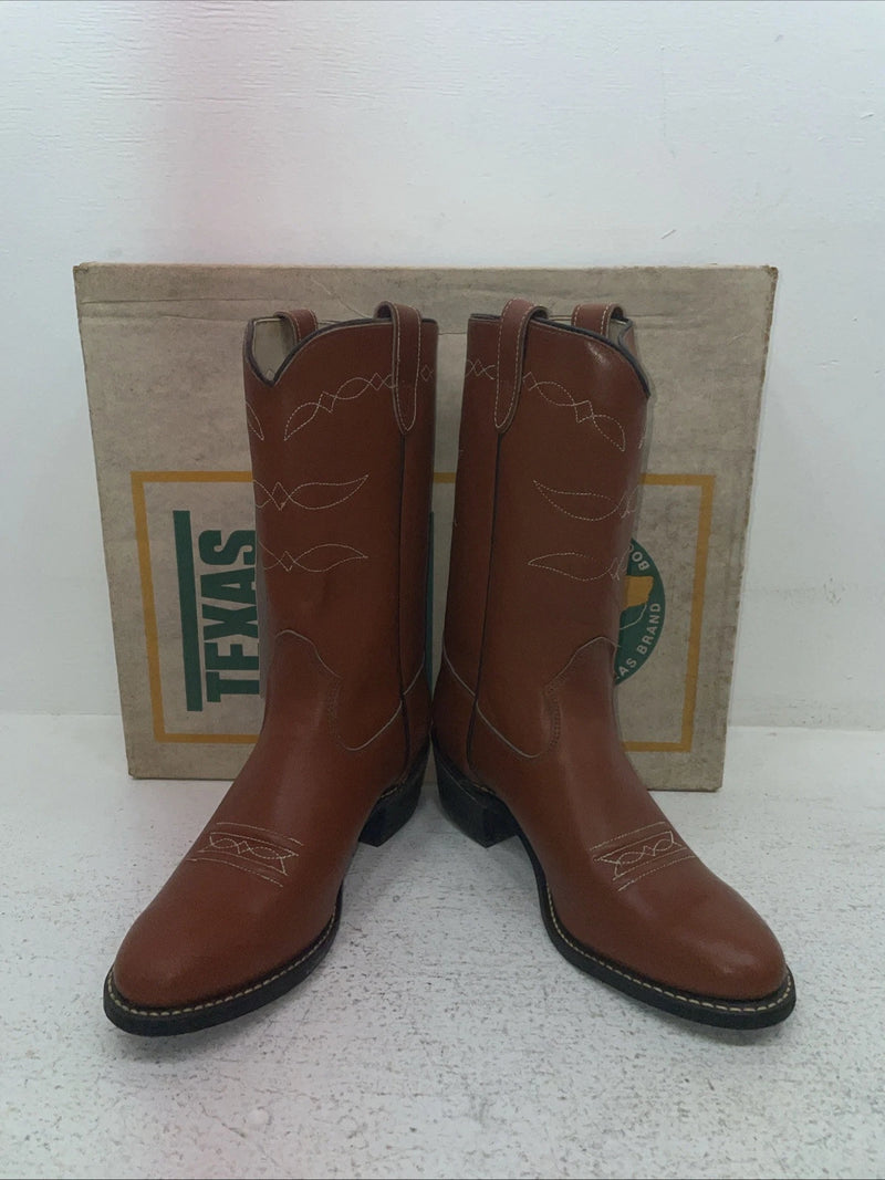 New Men’s Brown Texas Brand Cowboy Boots. B 111 5.5 5 1/2 D. 1-22