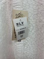 New Women’s Cumberland White Cheetah Print Long Sleeve Pearl Snap Medium LL-77