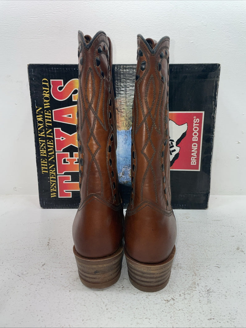 New Men’s Brown Texas Brand Cowboy Boots. M 80 10.5 10 1/2 D. 7-111