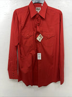 New Men’s Red ELY Cattleman Long Sleeve Pearl Snap Shirt. 16.5x35 L P-61