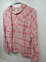 New Women’s Trail Ridge Link Plaid Design Long Sleeve Half Zip Size 36 YY-22