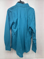 New Women’s Country Charmers Teal Long Sleeve Pearl Snap Large GG-1