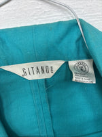 New Women’s GITANO Teal Long Sleeve Button Up Shirt Size Small TT-99