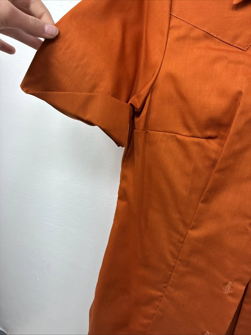 New Women’s Panhandle Slim Orange Short Sleeve Button Up Size 10 LL-104