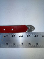 New Red Genuine Leather 40” Belt Z-84