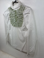 New Women’s Trail Ridge White Green Design Long Sleeve ZipUp Back Size 34 YY-107