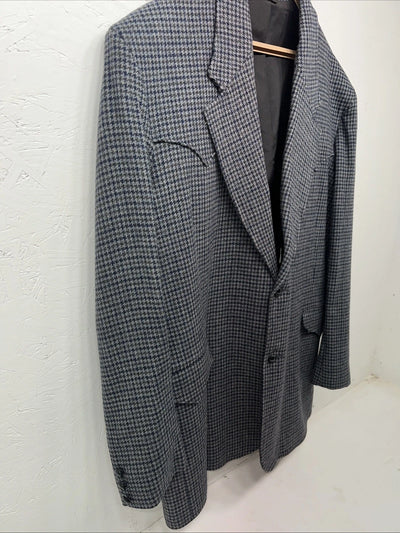 New Men’s Pioneer Wear Blue Plaid Suit Jacket 48L #12504 AA-600