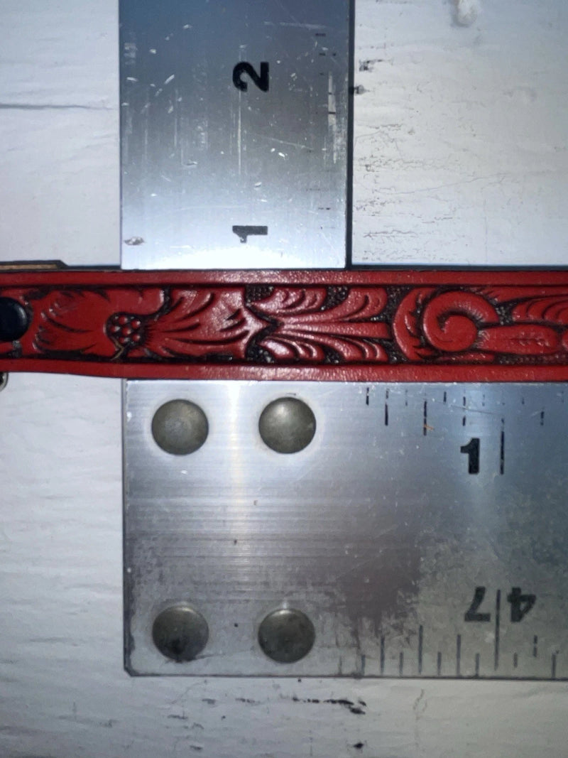 New Red Genuine Leather Chambers Tooled 20” Belt #WY347 NN-52