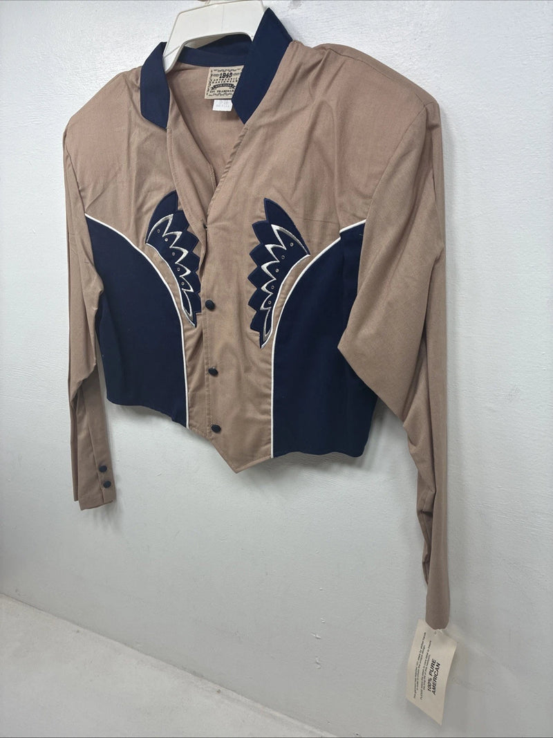 New Women’s 1849 RanchWear Blue Deign Long Sleeve Button Up XL TT-40