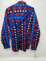 New Men’s Rodeo Active Red And Blue Western Button Shirt. Small A-173