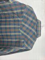 New Men’s ELY Plains Green Plaid Long Sleeve Pearl Snap 17 X 34 XL T-24