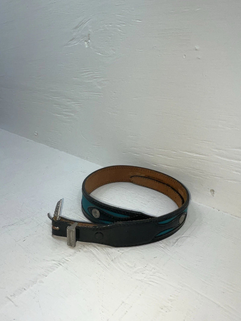 New Blue Genuine Leather 28” Belt JJ-12
