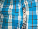 New Vintage Blue Plaid Prior Polyester Pants #C18530 VV-20