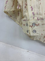 New Women’s White Horse Yellow Floral Long Sleeve Pearl Snap Size XXL YY-47