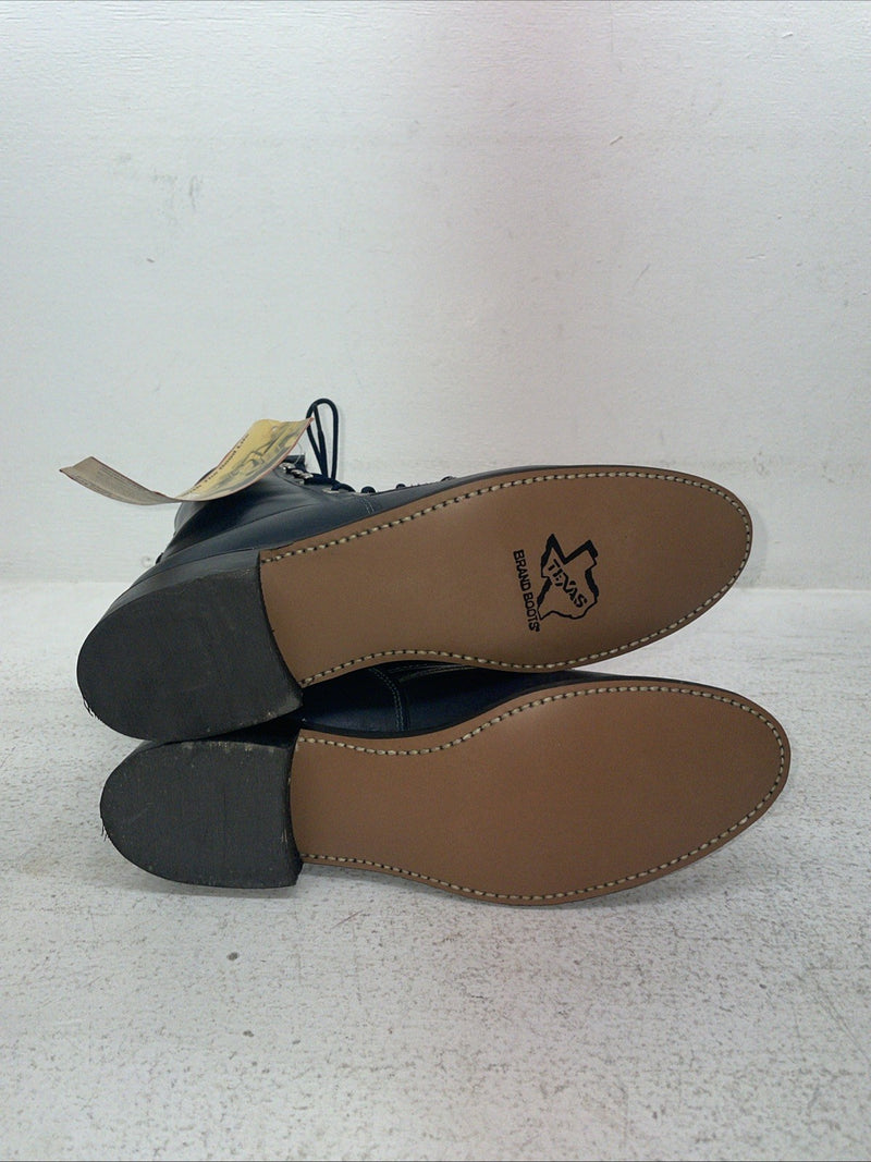 New Mens Navy Lace Up Texas Brand Cowboy Boots. 4445 7.5 7 1/2 M. 1-62