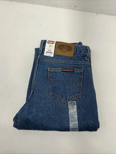 New Womens Diamond Cut Regular Fit Denim Jeans. 10x34 L-19
