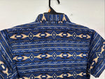 New Women’s Cumberland Blue Crop Top Short Sleeve Pearl Snap Medium LL-52
