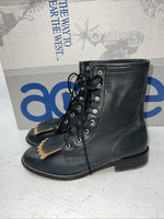 New Woman’s Black Lace Up Acme Cowboy Boots. C 4016 6.5 6 1/2 M. 19-127