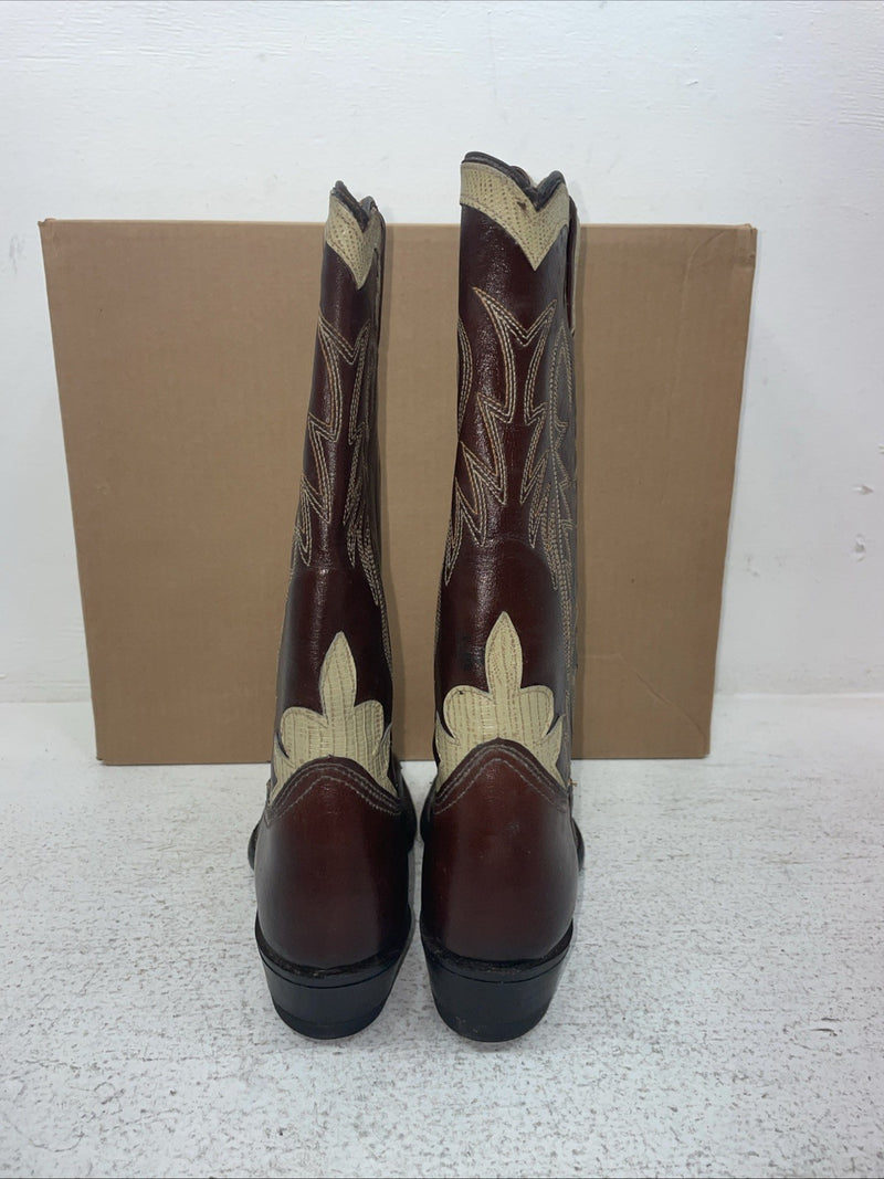 New Youth Brown Texas Brand Cowboy Boots. B 196 5 M. 2-113
