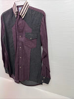 New Men’s Latigo Purple Green Long sleeve button up Medium B-79