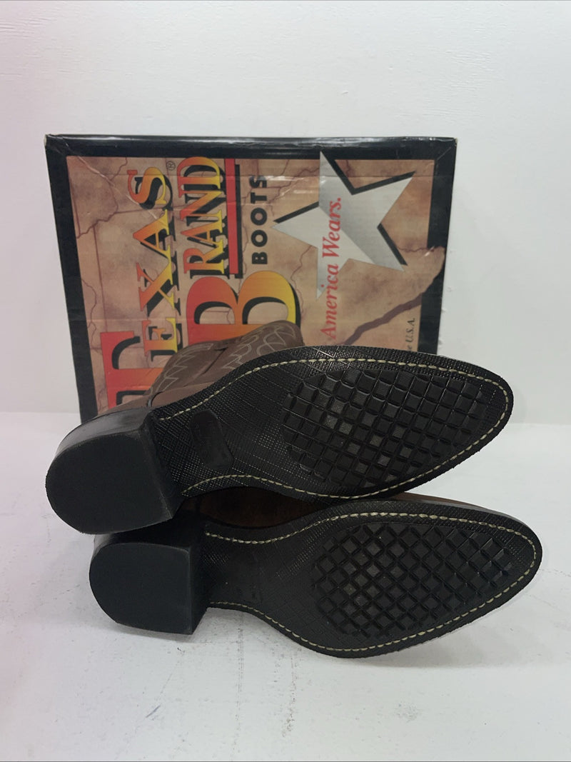 New Men’s Brown Texas Brand Cowboy Boots. 8941 10 D. 6-39