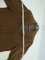 New Men’s Brown Pioneer Wear Long Sleeve Button Up Coat L 3B-120