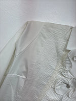 New Women’s Karman White Design Long Sleeve Pearl Snap Size 30 MM-80