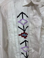 New Women’s Wrangler White Designed Long Sleeve Button Up Small TT-2