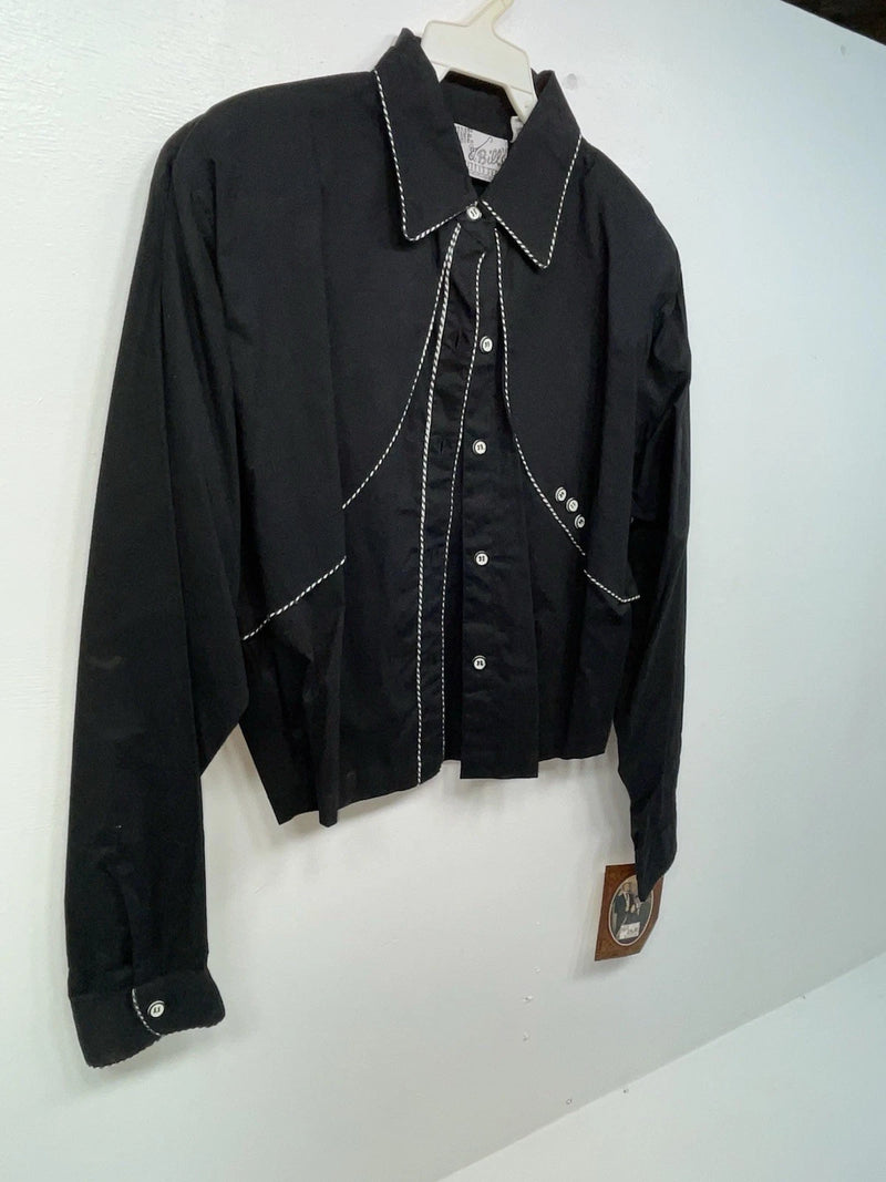 New Women’s Black Mine & Bills Outfitters Long Sleeve Button Up Shirt M 3B-28