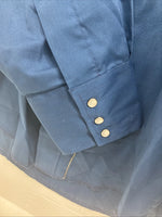 New Women’s Champion Western Blue Designed Long Sleeve Pearl Snap 16 Large T-88