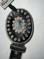 New Black Nocona Genuine Leather Bling Belt Large #N3424601 W-15