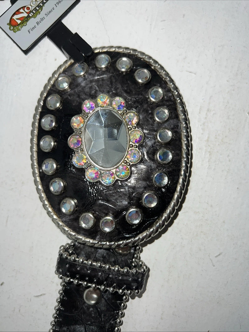 New Black Nocona Genuine Leather Bling Belt Large #N3424601 W-15