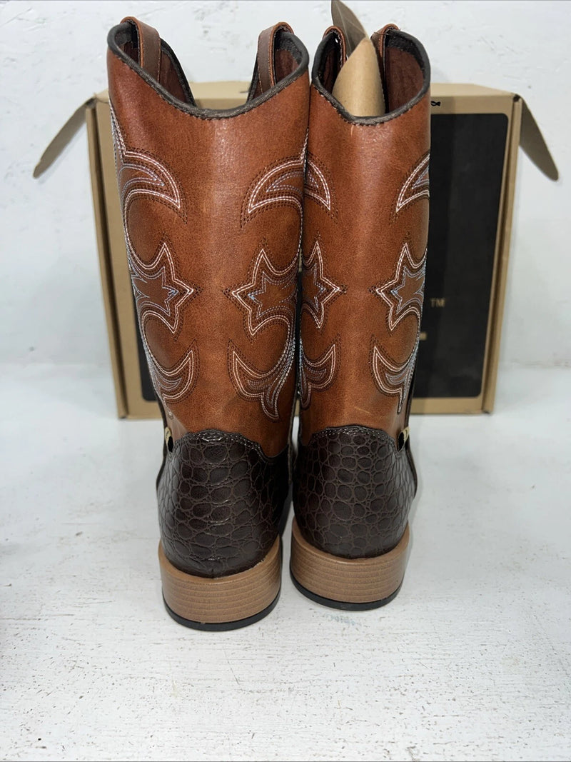 New Women’s Brown DBL BARREL Cowboy Boots.  6 M. 19-31