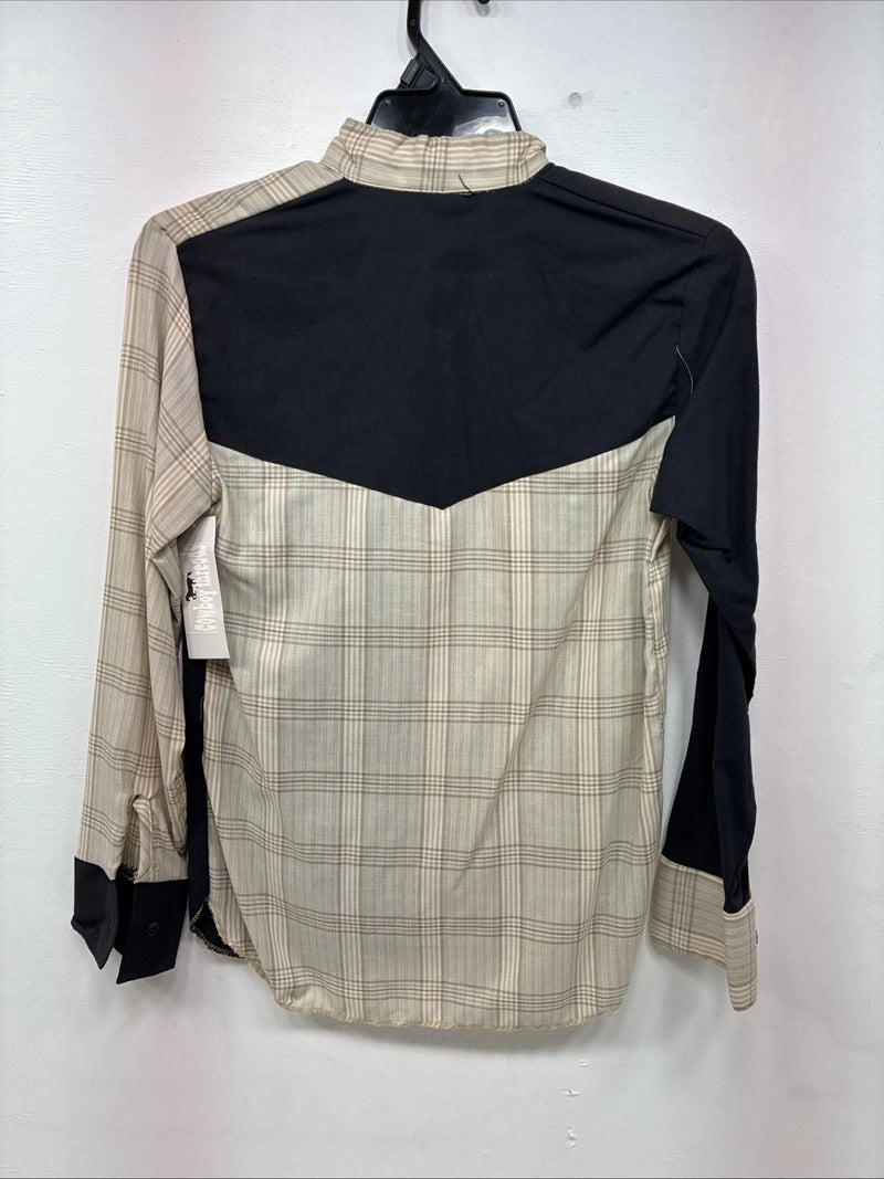New Kids Cowboy Threads Black Yellow Plaid Long Sleeve Button Up Size 16 DD-83